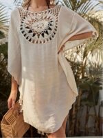 Women's Crochet Lace Tassel Beach Cover-Up Dress - Image 6