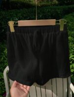 Summer Solid Color Off Shoulder Loose Women's Shirt And Shorts Casual Set - Image 4