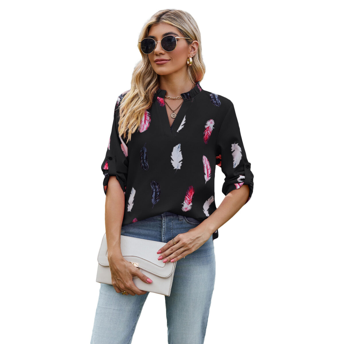 Feather Print Shirt - Image 4