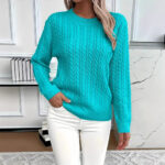 Versatile Fashion Classic Twist Round Neck Sweater - Image 6