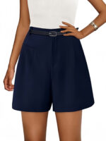 Elastic High Waist Wide Leg Casual Shorts - Image 4