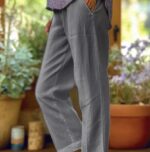 Women's Loose And Simple Solid Color Fashion Casual Pants Straight-leg Trousers - Image 8