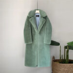Thick, long faux fur coat