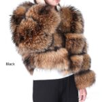Warm Short Raccoon Fur Women's Clothing Leather Fur Coat - Image 7