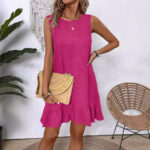 Summer Ruffle Dress Fashion Loose Sleeveless Straight Beach Dresses For Women - Image 3