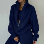 Women's Fashion Fleece Solid Color Sports Casual Suit - Image 10