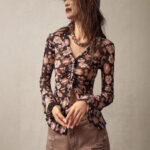 European And American Printed Shirt Women's Slim Fit Slimming Retro Temperament - Image 3