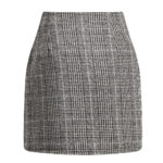 Women's High Waist Plaid Tight Pencil Wool Mini Skirt - Image 2