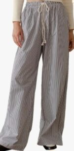 Thin Striped Wide-leg Pants - Image 3