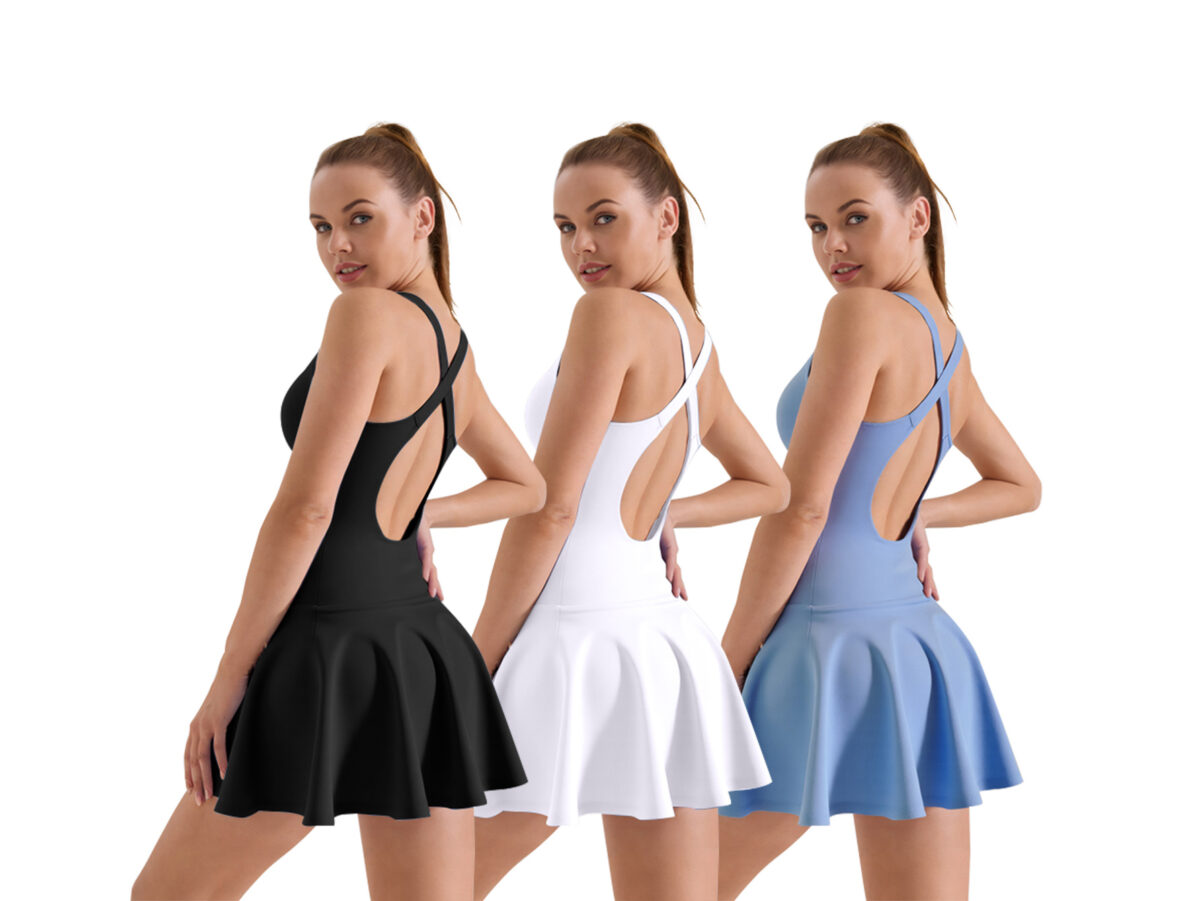 High-stretch Dresses, New Summer Nude Anti-walking Sports Dresses - Image 1