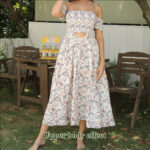 Women's Off Shoulder Strapless Floral Dress - Image 9