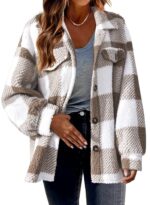 Women's Fashion Jacket Button Plush Coat - Image 9