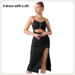 Women's Pure Color Halter Sleeveless Split Dress - Image 5