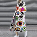 European And American Fashion Style Women's Autumn And Winter Print Long Coat With Long Sleeves - Image 4
