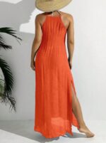 Swim Women Summer Holiday Hollow Out Dress With Halter Neck - Image 3