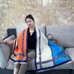 Korean Style Contrast Color Artificial Cashmere Scarf Women's New Winter - Image 2