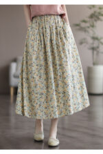 Artistic Floral Washed Cotton Sweet Neighbor's Beautiful Printed Skirt - Image 8