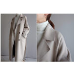 Korean Style Temperament Mid-length Over-the-knee Double-sided Cashmere Woolen Coat - Image 5