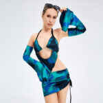 Hanging Neck Sleeve Sleeve -back Low Waist Bag Hip Skirt Suite - Image 4