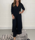 Women's Fashion Simple Solid Color Long Top Long Pants Set - Image 8