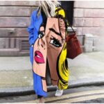 European And American Fashion Style Women's Autumn And Winter Print Long Coat With Long Sleeves - Image 3