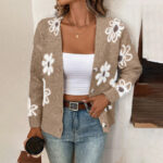 Flowers Print Button Front Cardigan - Image 3
