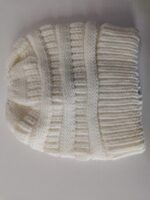 Mixed Color Knitted Wool Hat Ladies Non-labeled Ponytail Hat - Image 4