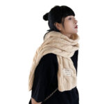 Sweet Labeling 8-word Twist Apricot Small Scarf - Image 5
