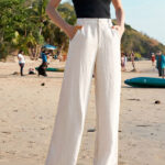 Loose And Thin Cotton And Linen Women's Drape High-waist Straight Long Pants - Image 5