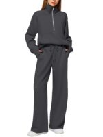 Solid Color Long-sleeved Sweater Trousers Suit Women's Suit - Image 4