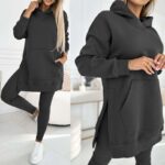 Sports Casual Hooded Sweater Thickened Underwear Leggings Two-piece Suit - Image 2