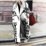 European And American Fashion Style Women's Autumn And Winter Print Long Coat With Long Sleeves - Image 2