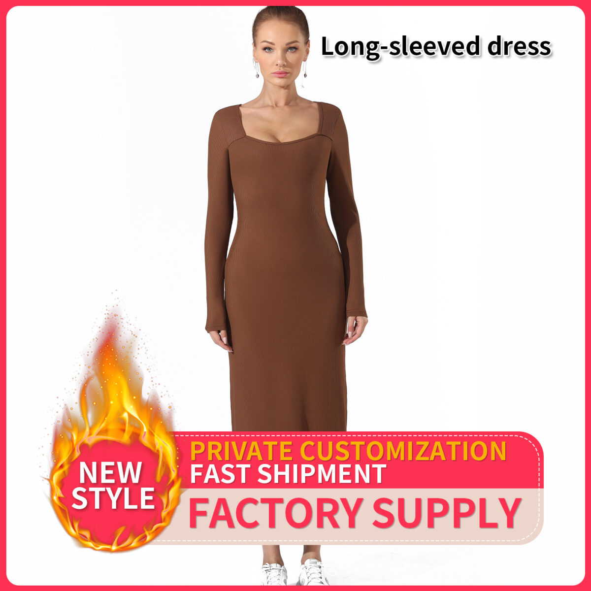 Women's Fashion Simple Solid Color Dress - Image 6