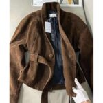 Brown Waist-tight Short Coat Windbreaker - Image 4