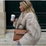 Women's Round Neck Long Sleeve Faux Fur Coat - Image 3