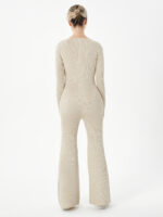 Zippered Round Neck Flared Trousers - Image 4