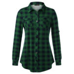 Plaid Pouch Button Cuff Comfort And Casual Printed Women's Shirt
