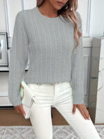 Versatile Fashion Classic Twist Round Neck Sweater - Image 7