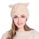 Autumn Winter Cat Ear Knit Beanie - Image 4
