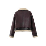 Wear Fur Integrated Lapel Thickening Warm Double-sided Casual Short Jacket Coat - Image 4