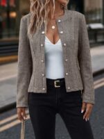 Herringbone Fitted Jacket - Image 3