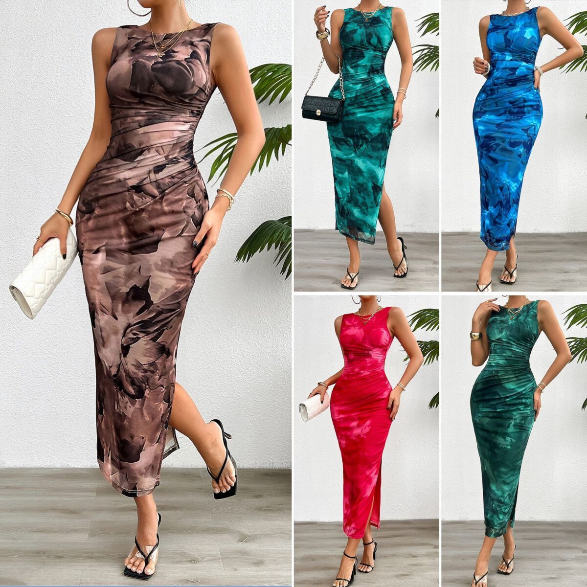 Elegant Slim Sleeveless Mesh Dress - Image 2
