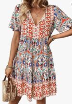 Unity Tied Leisure Vacation Dress With Doll Floral Pattern - Image 5