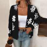Flowers Print Button Front Cardigan - Image 4