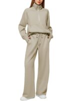 Solid Color Long-sleeved Sweater Trousers Suit Women's Suit - Image 8