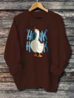 Women's Long Sleeved Honk Honk Printed Hoodie - Image 5