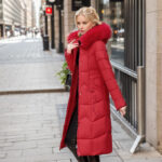 Winter Long Coat With Thickened Fur Collar Straight Slim Cotton-padded Jacket Women - Image 7