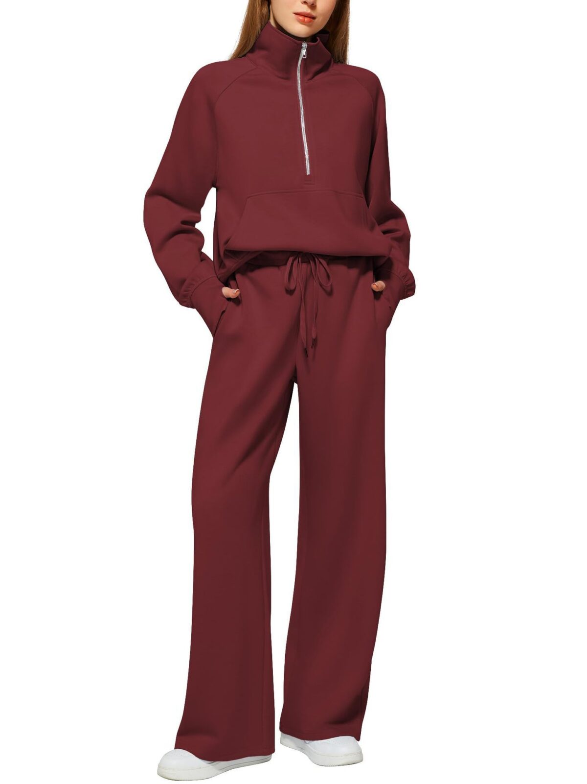 Solid Color Long-sleeved Sweater Trousers Suit Women's Suit - Image 6
