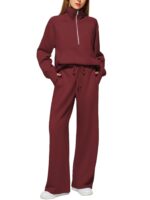 Solid Color Long-sleeved Sweater Trousers Suit Women's Suit - Image 6