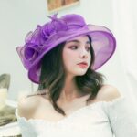 Women's Sun Hat Mesh Bowler Hat Organza Summer Sun Hat - Image 10
